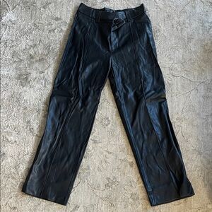 Rachel Zoe Black Leather-Style Pants